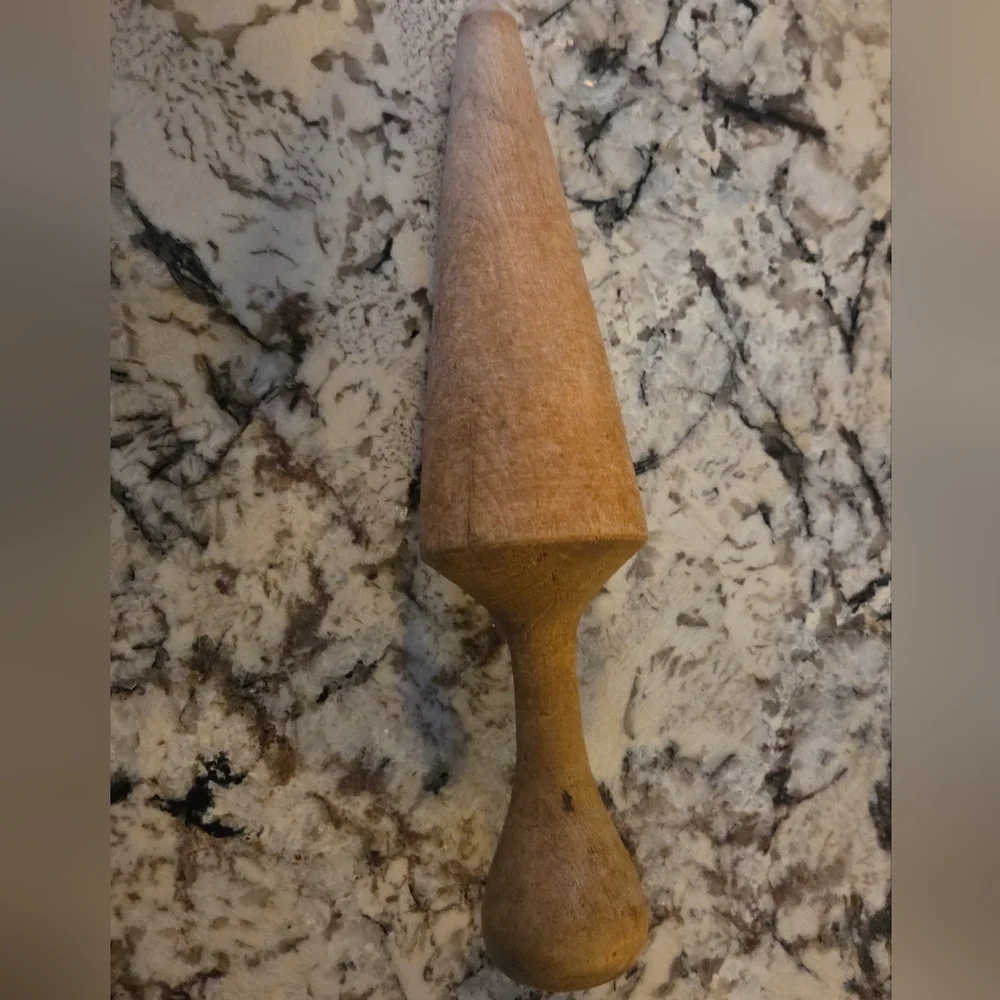 Vintage Wooden Cone Pestle Masher Primitive Farmhouse Kitchen Tool Canning Sieve